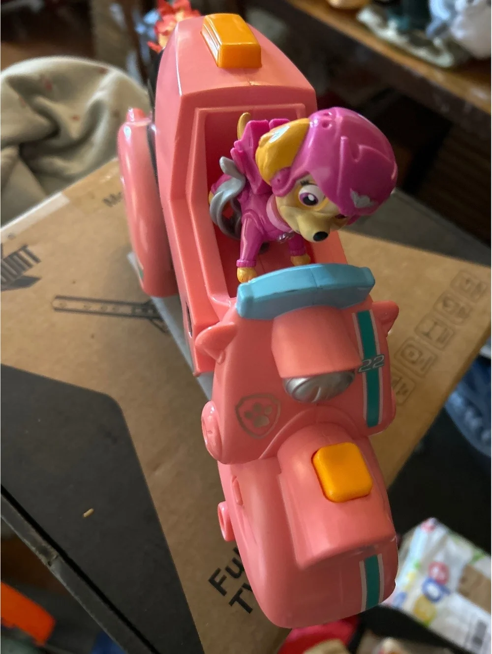 Paw Patrol Skye's Pink Motorcycle Toy with Flames